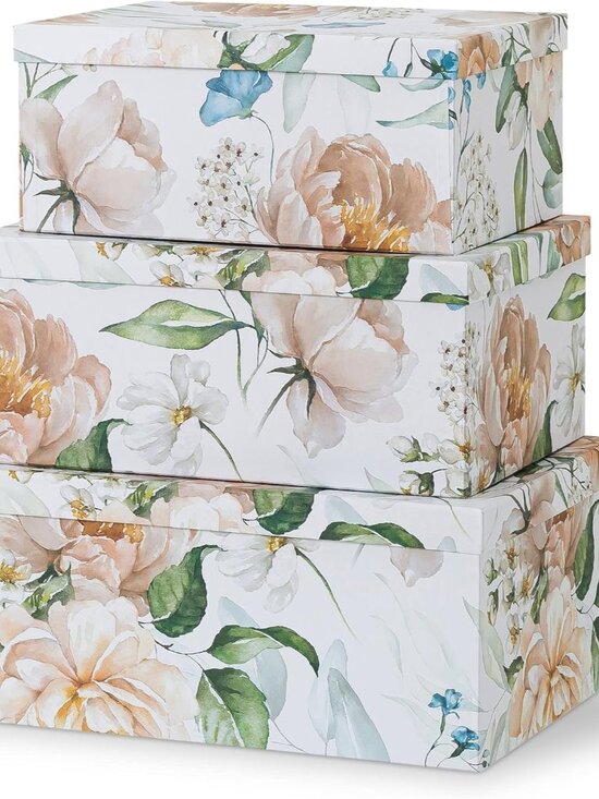 Other - Decorative Cardboard Storage Boxes with Lids for Home Decor and Organization, Se
